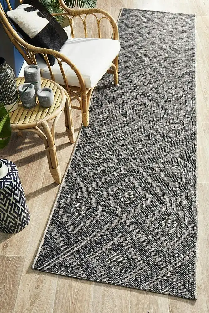 Rug Culture Terrace 5504 Black Runner Indoor Outdoor Area Rug