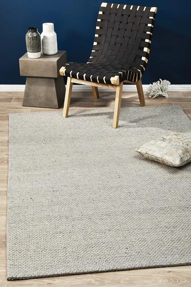 Rug Culture Studio Oskar Felted Wool Striped Rug Grey Rug