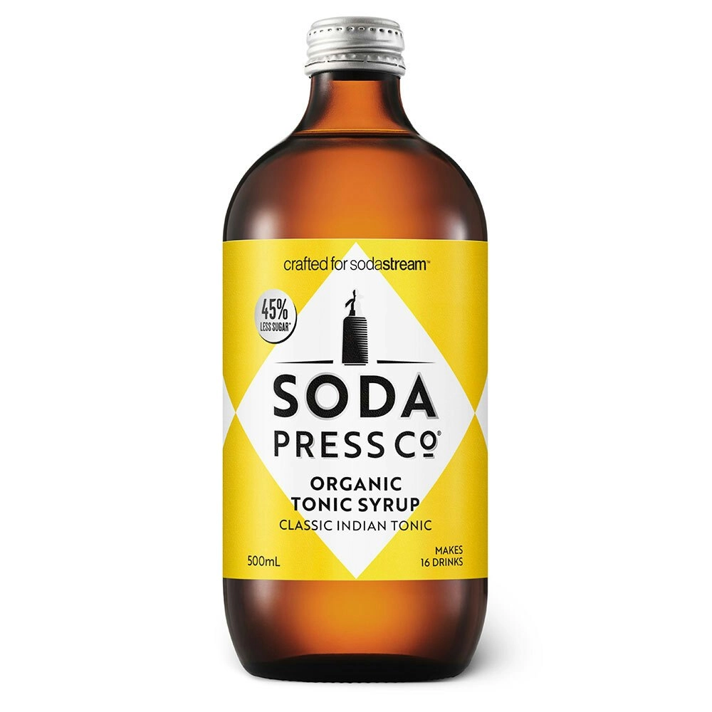 SodaStream 500ml Soda Press Organic Syrup/Mix 50% Less Sugar Indian Tonic