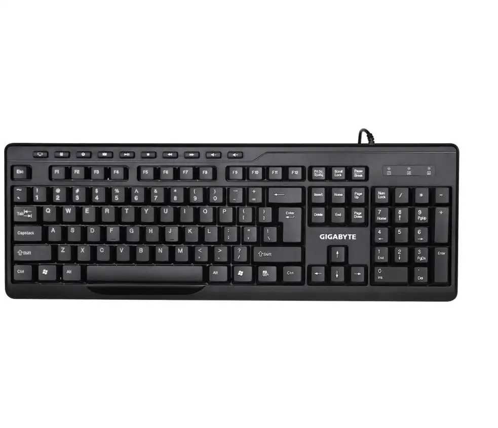 Gigabyte USB Wired Keyboard & Optical Mouse Combo For PC/Laptop Computer Black