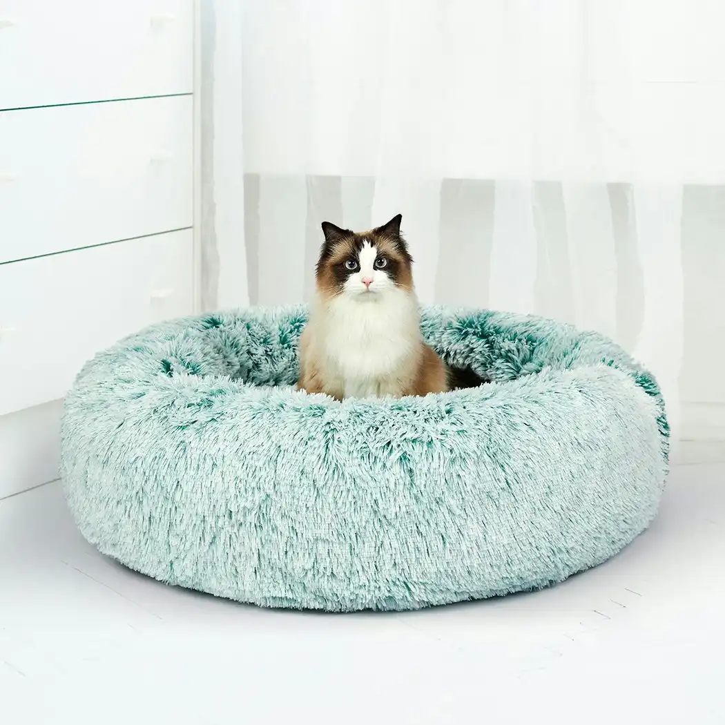 Pawz Replaceable Cover For Dog Calming Bed Donut Nest Soft Plush Kennel Teal L