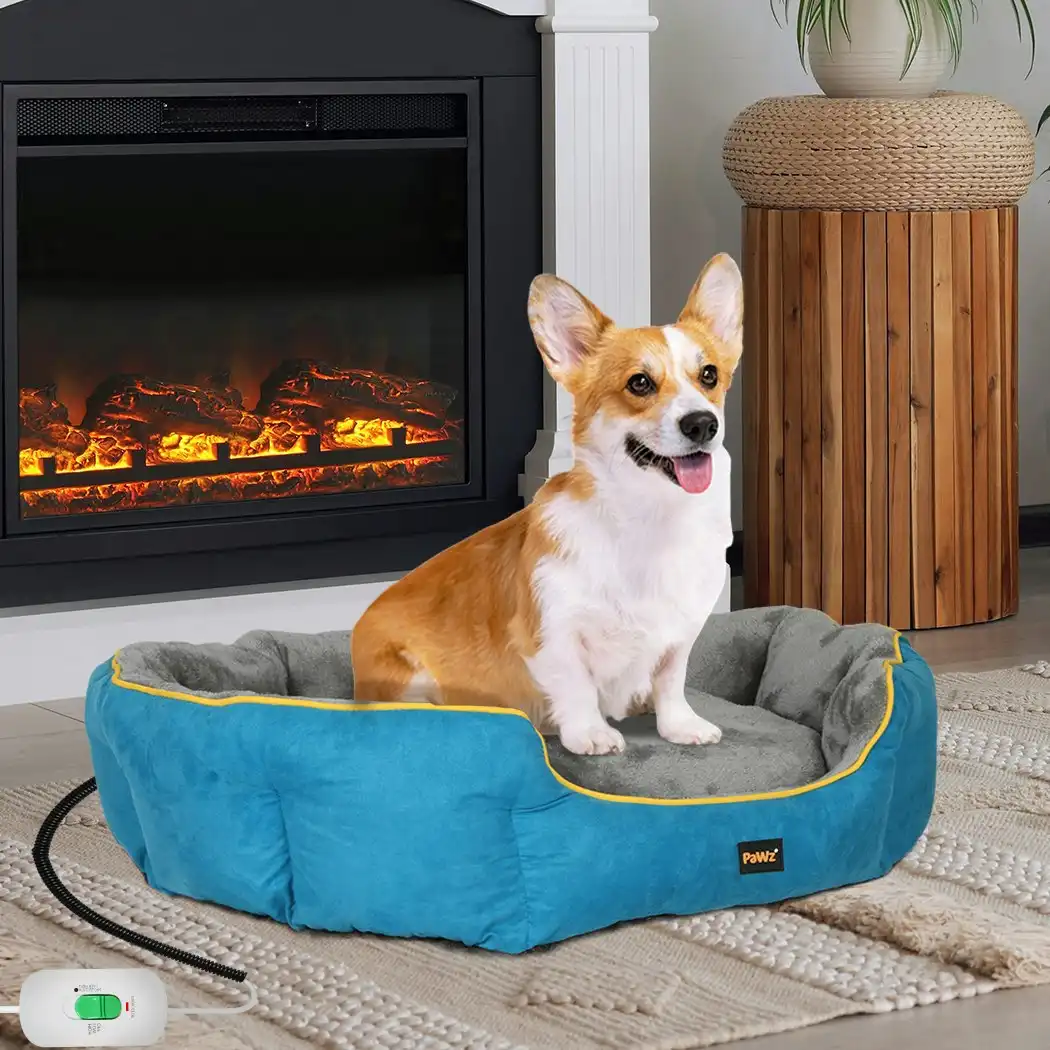 Pawz Electric Pet Heater Bed Heated Mat Cat Dog Heat Blanket Removable Cover S