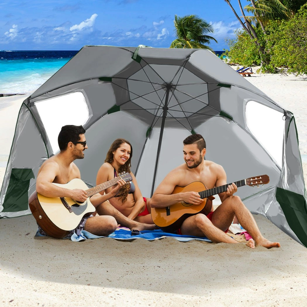 Mountview Beach Umbrella Outdoor Umbrellas Sun Shade Garden Shelter 2.33M Green