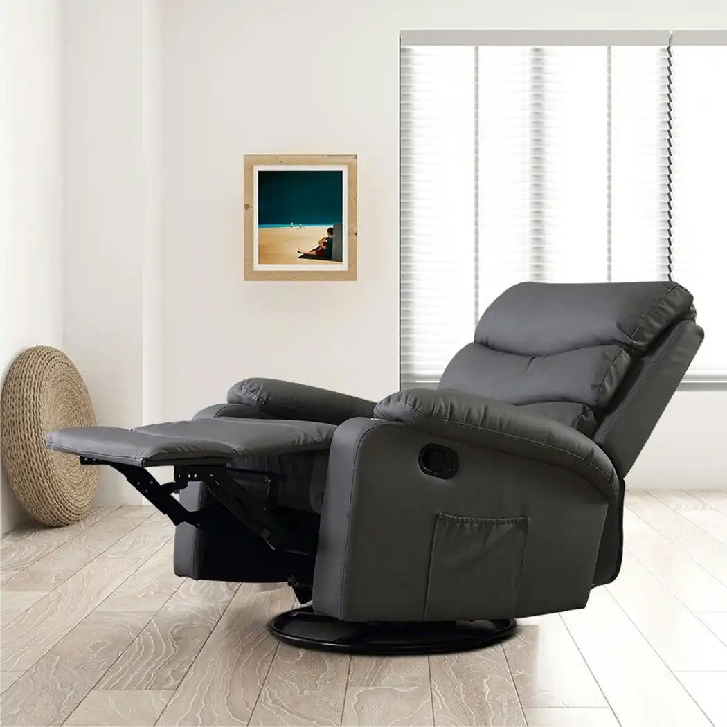 Levede Massage Chair Recliner Chairs Heated Lounge Sofa Armchair 360 Swivel (OF1025-L-GY)