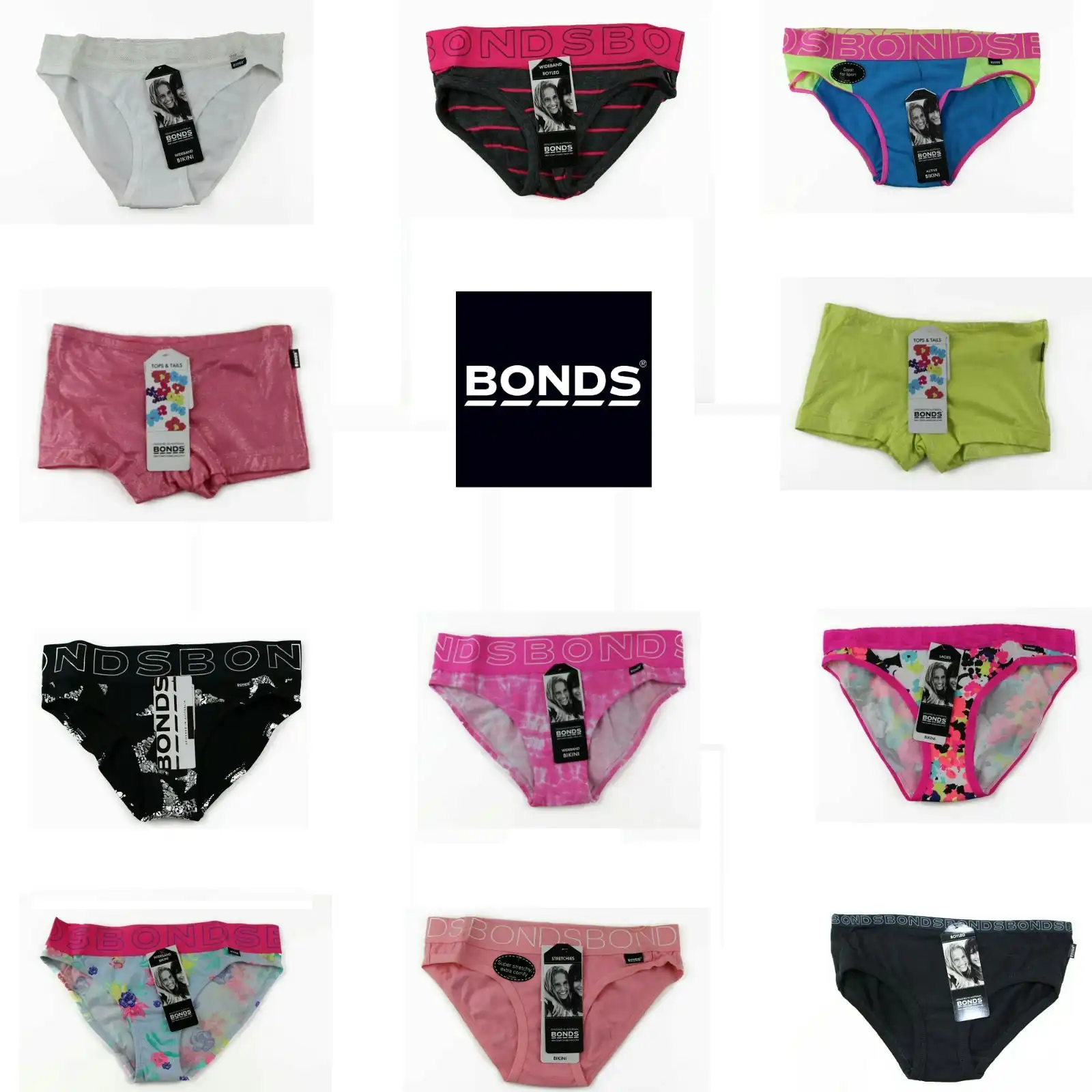 Shop Bonds Girls Underwear Briefs Multicoloured Everyday Kids