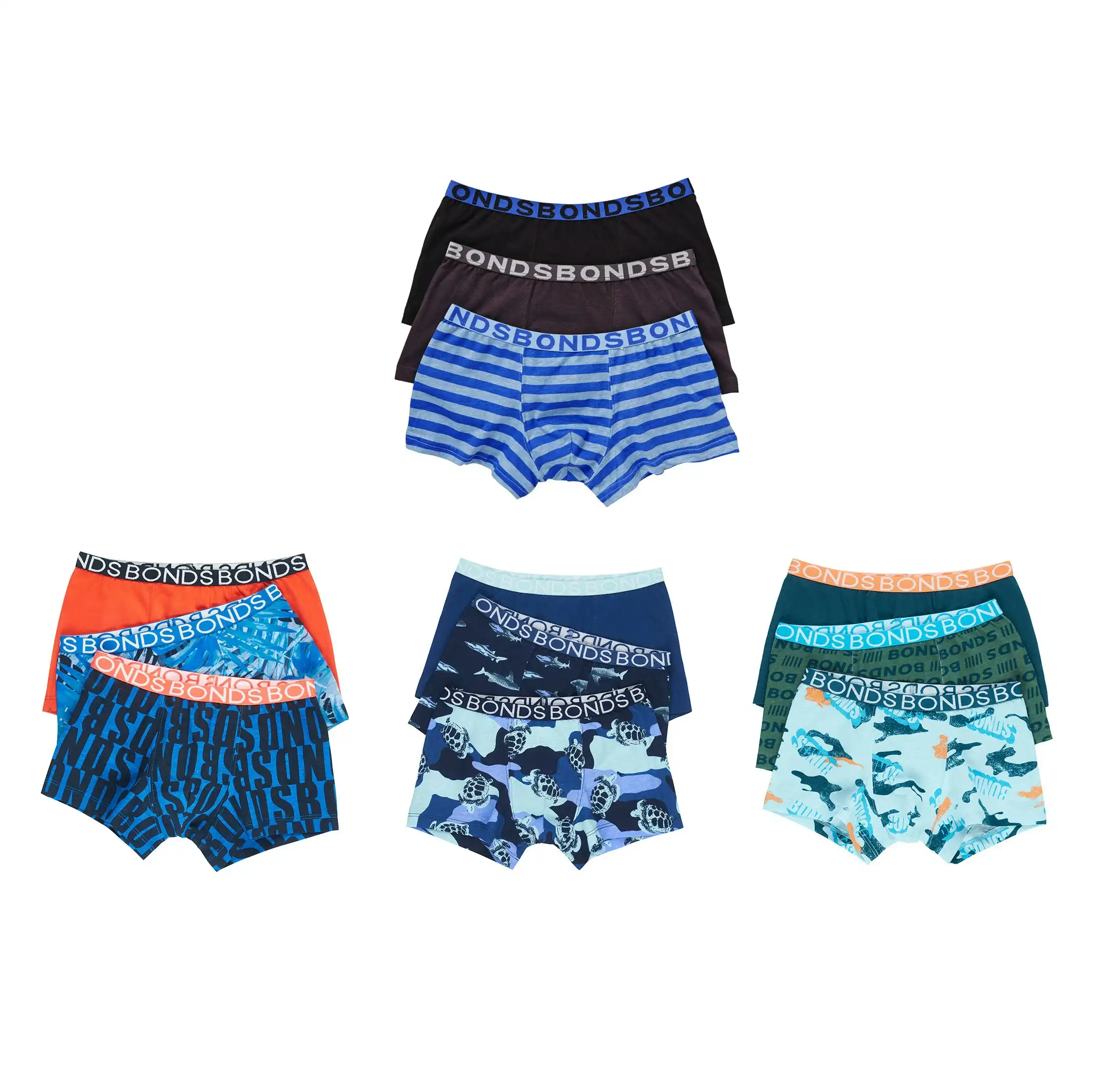 Boys Bonds Underwear 3 Pairs Trunks Boyleg Shorts Assorted