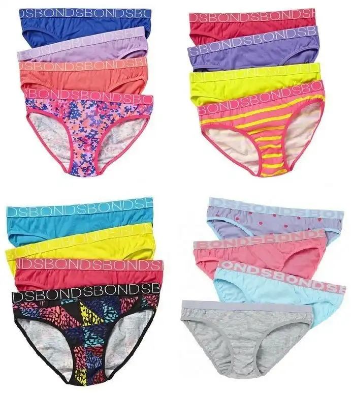 12 Pairs X Bonds Girls Underwear Kids Briefs Knickers Undies Assorted  Colours