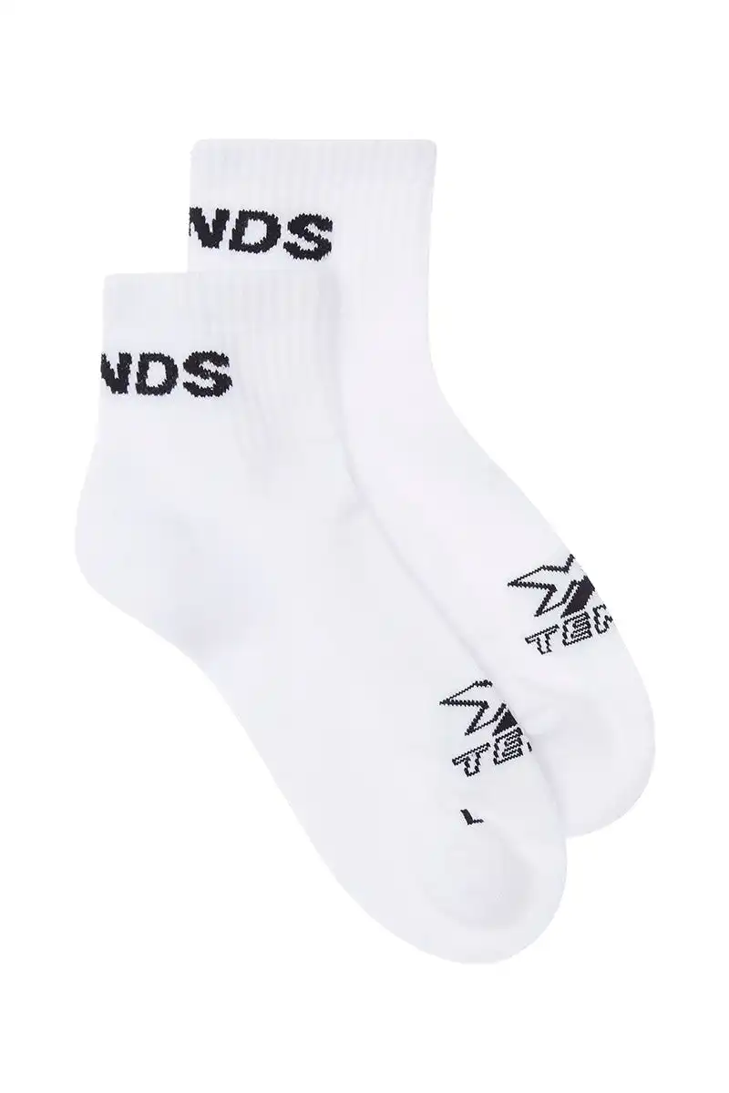 6 Pairs X Bonds Mens X-Temp Quarter Crew Socks Comfy Cushioned Sole White 01K