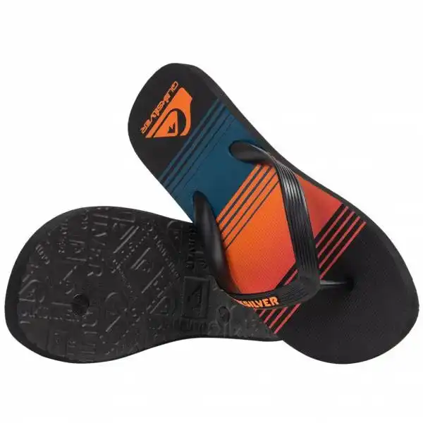 3 x Mens Quicksilver Black/ Orange/ Blue Skyline Java Flip Flops Thongs