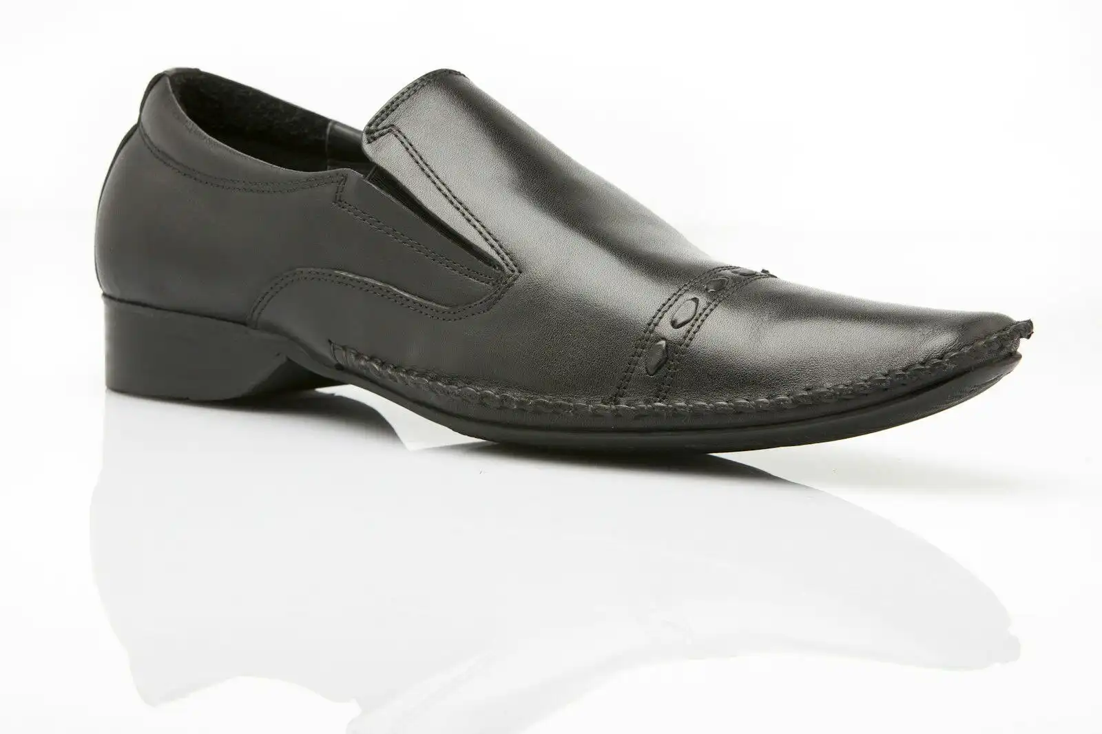 Mens Zasel Murphy Dress Black Leather Slip On Formal Casual Work Shoes