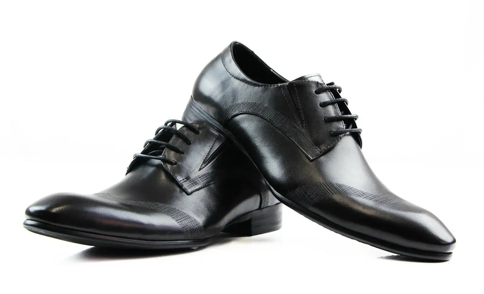 Mens Zasel Peter Black Leather Lace Up Work Formal Dress Wedding Shoes