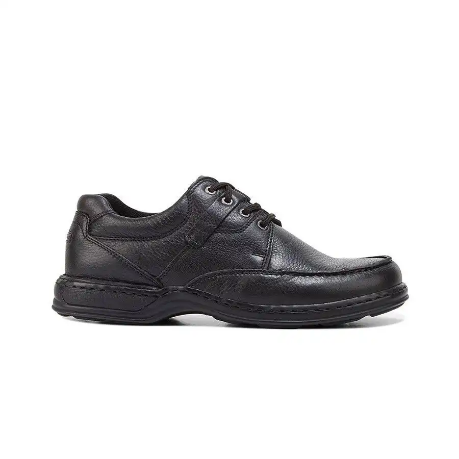 Mens Hush Puppies Randall 2 Black Leather Lace Up Work Formal Shoes