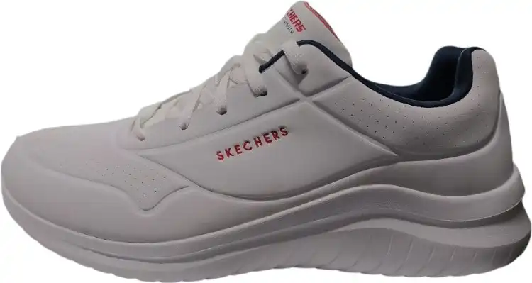 Mens Skechers Ultra Flex 2.0  White/Navy/Red Lace Up Active Shoes