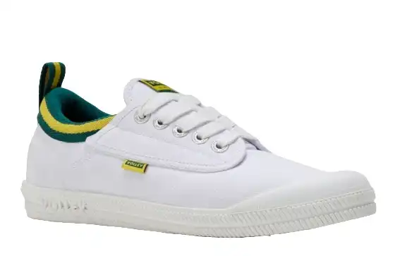 2 x Mens Volley White, Green & Gold International Low Volleys Shoes