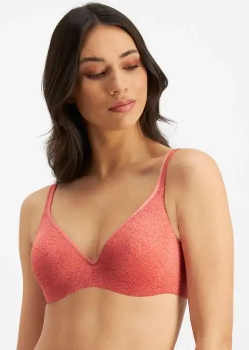 Berlei Barely There T-Shirt Print Underwire Bra Dusty Red Yy4j