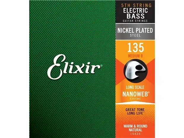 Elixir #15435 Bass Guitar Musical Instrument Nano Coating 0.135 Single String