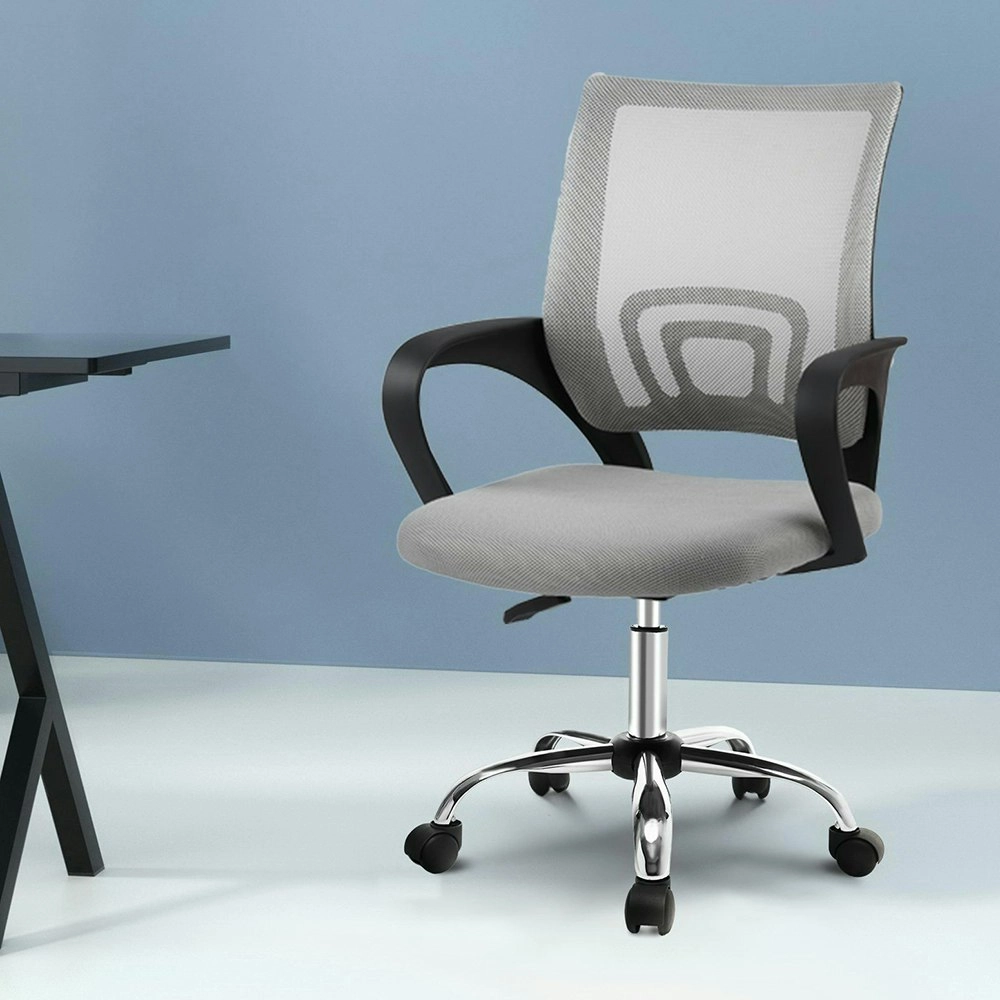 Artiss Mesh Office Chair Mid Back Grey