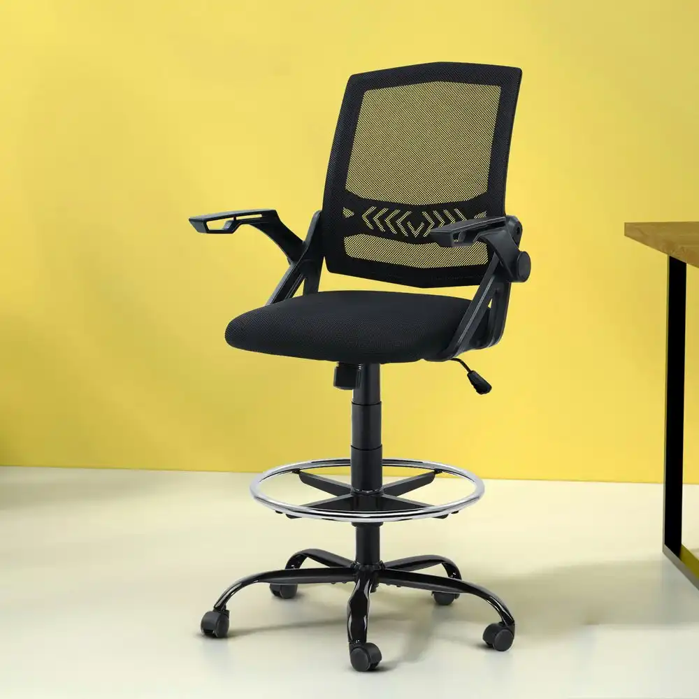 Artiss Office Chair Drafting Stool - Black
