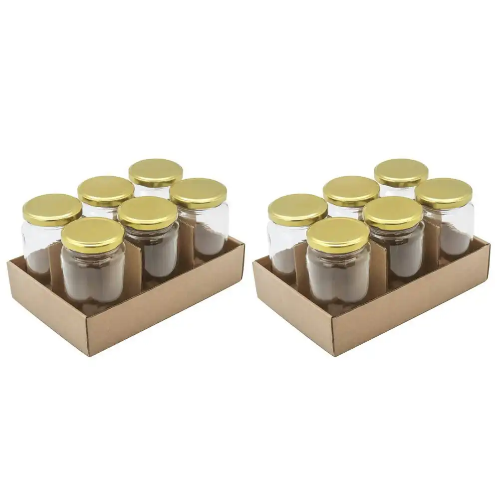 12x Lemon & Lime Verona 360ml/12cm Glass Conserve Jar Container w/Gold Lid Clear