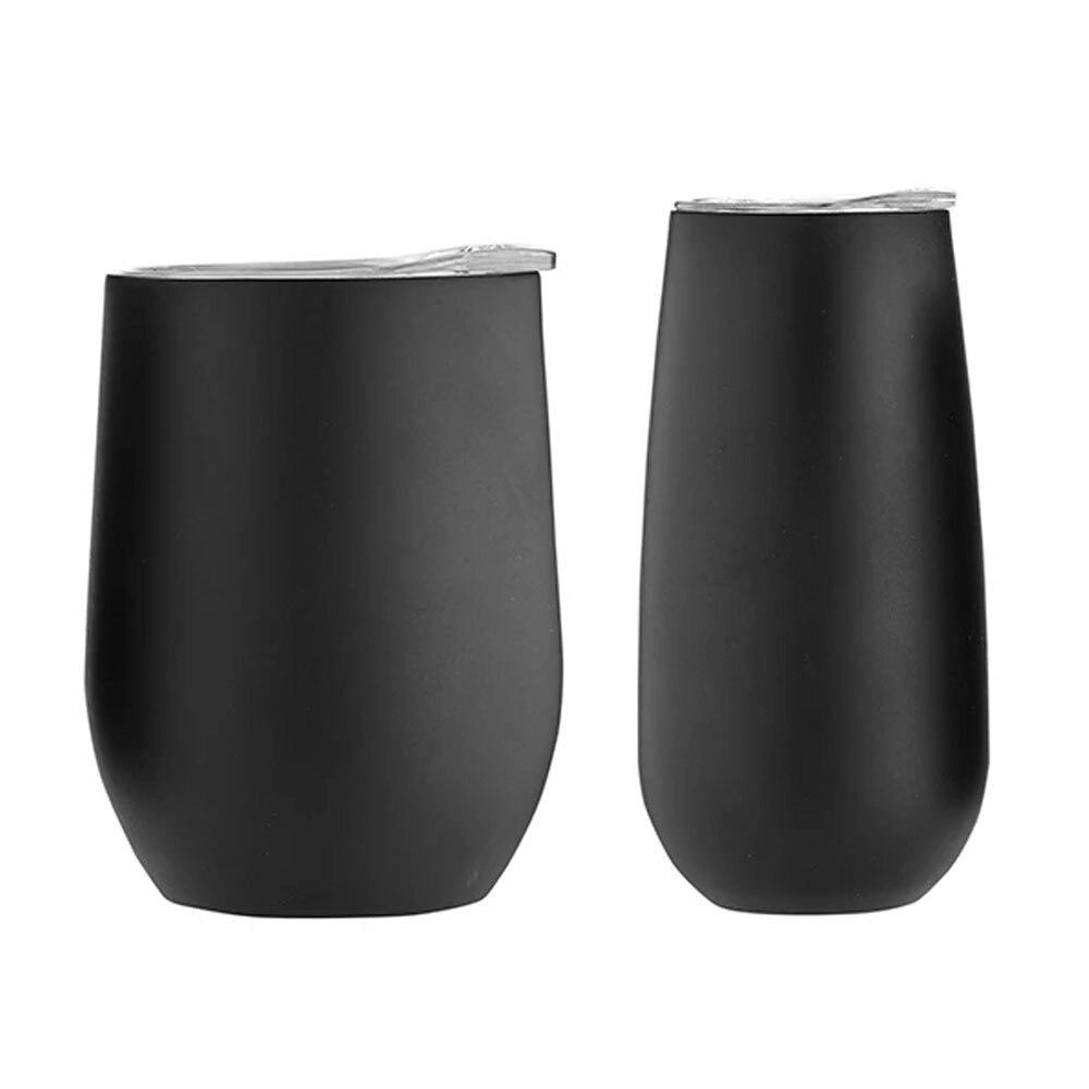 2pc Tempa Sawyer After Hours Wine/Champagne Tumbler Set Hot/Cold Matte Black