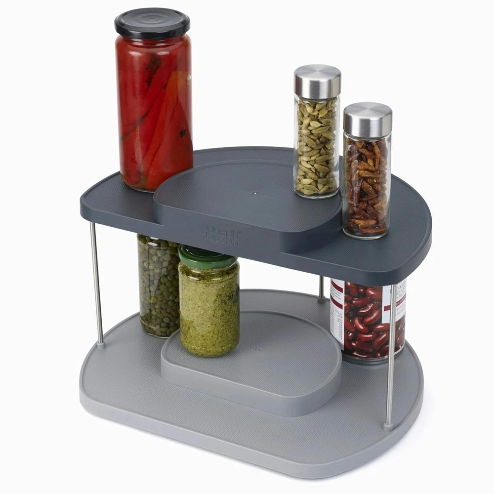 Joseph Joseph Cupboard Store 2 Tier Rotating Spice/Seasoning Organiser Stand GRY