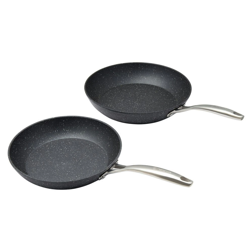 2pc Westinghouse 24cm/28cm Frypan Set Multi-Layer Non-Stick Home Cooking Black