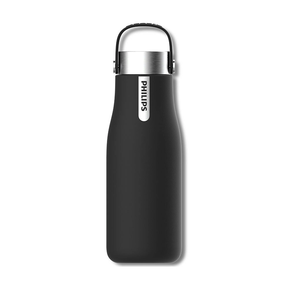 Philips GoZero 590ml Smart Hydration Hot/Cold Water Bottle w/UV Cleaner Black