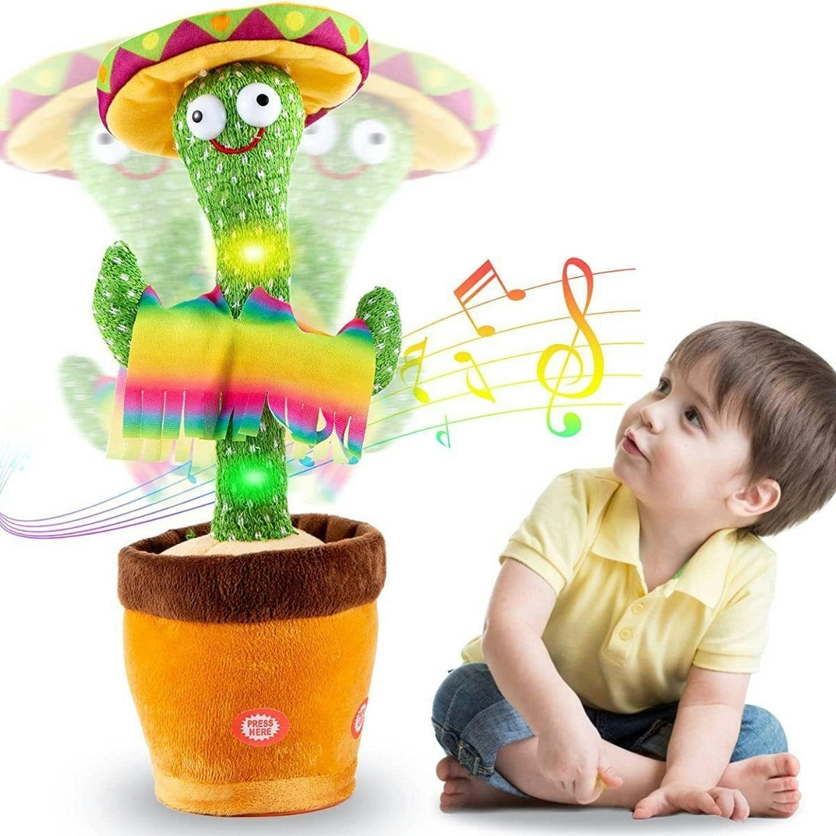 Kidst Dancing Cactus Repeat Talking, Dancing & Singing Plush Cactus