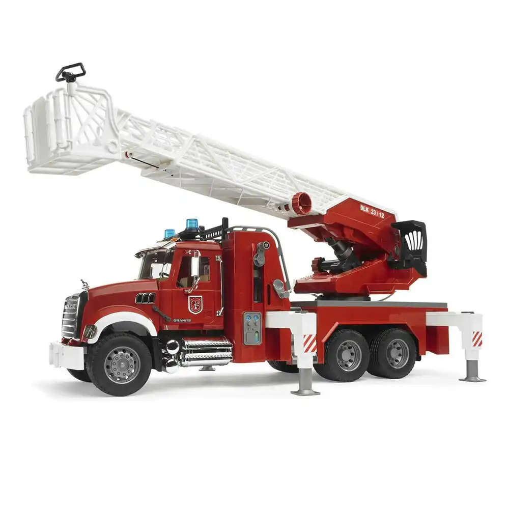Bruder 1:16 Mack 63cm Granite Fire Engine w/ Slewing Ladder/Water Pump Toy 4yr+
