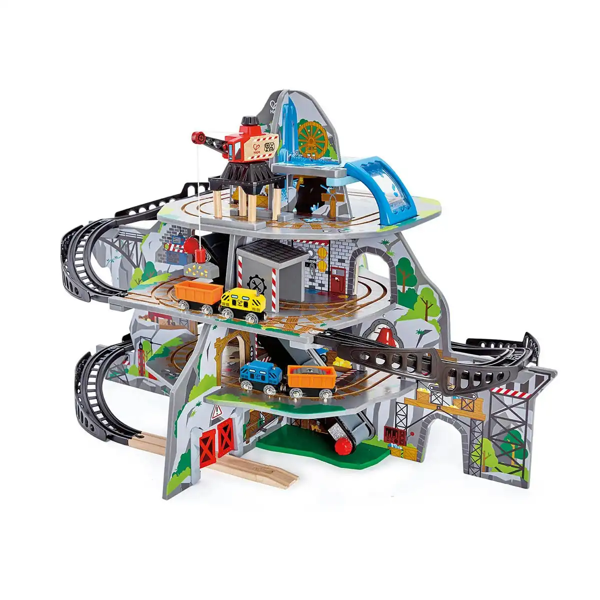 Hape 92cm Mighty Mountain Mine Set w/Train Rail Kids/Toddler 3y+ Play Wooden Toy