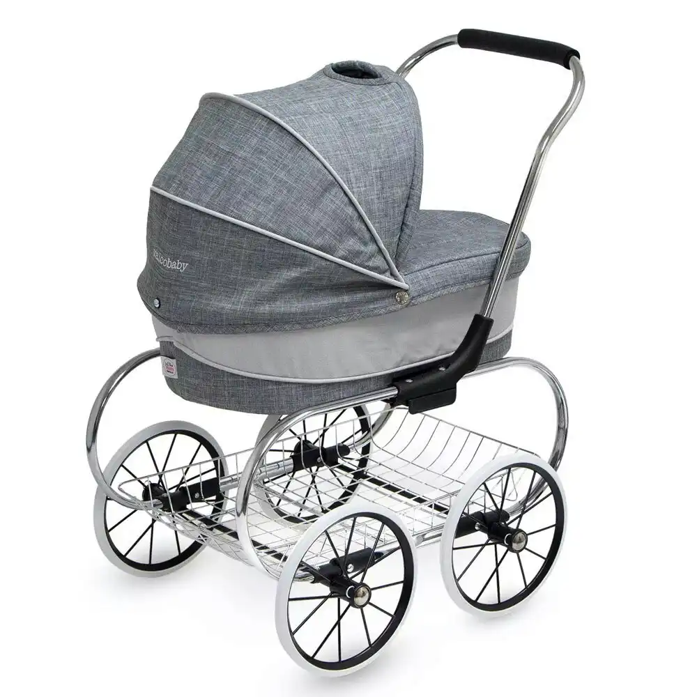 Valco Baby 66cm Just Like Mum Princess Pram/Stroller f/ Dolls Grey Marle 3y+