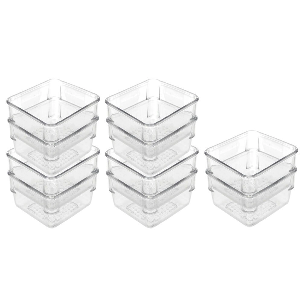 10pc Boxsweden 8cm Crystal Mini Plastic Storage Tray Home Kitchen Organiser