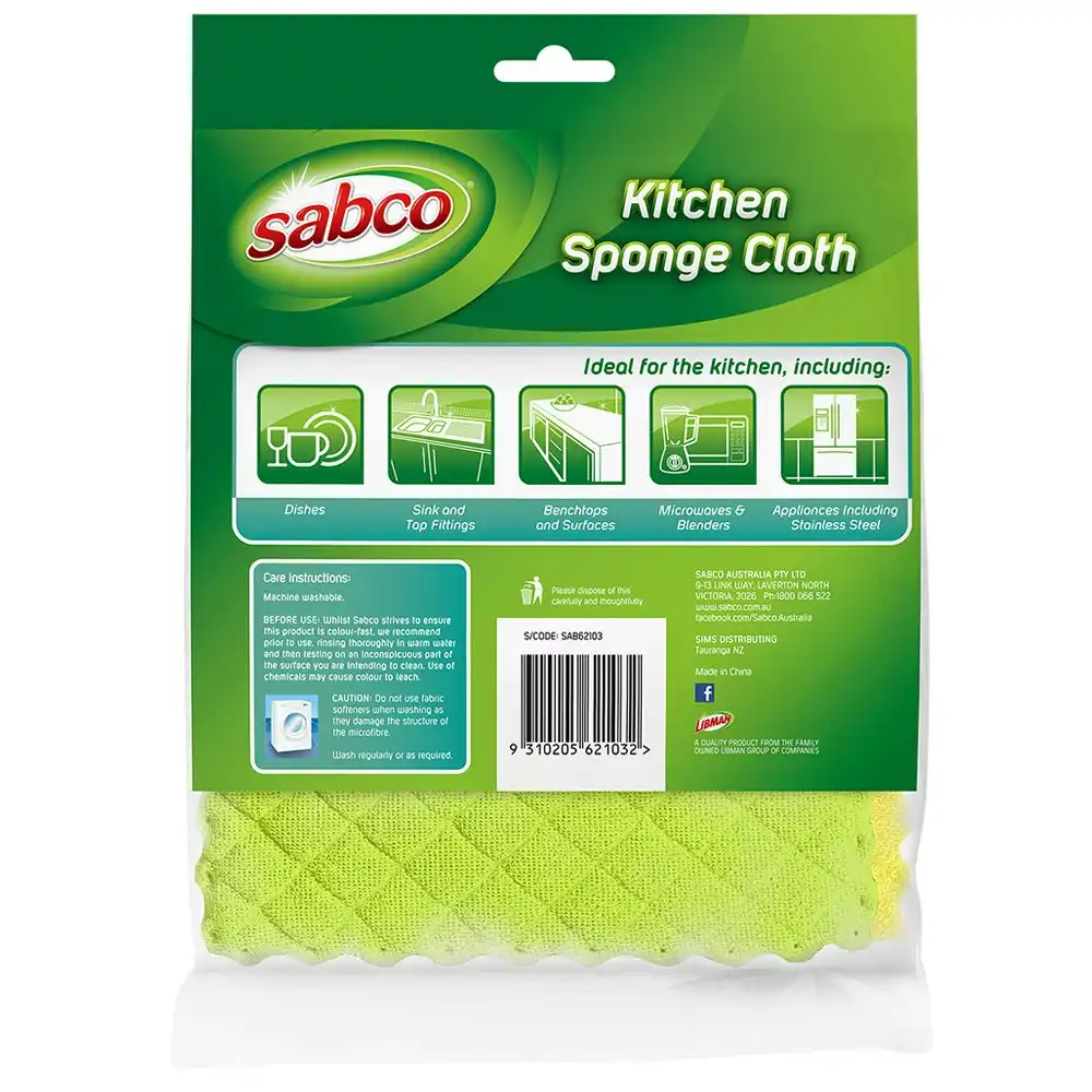 4x Sabco Kitchen/Bathroom Sink Dish Table Sponge Appliance Cleaning Wipe Cloth