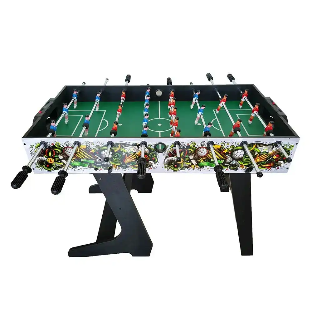 MACE 4FT Foosball Soccer Table With Standing Legs-Colourful Black