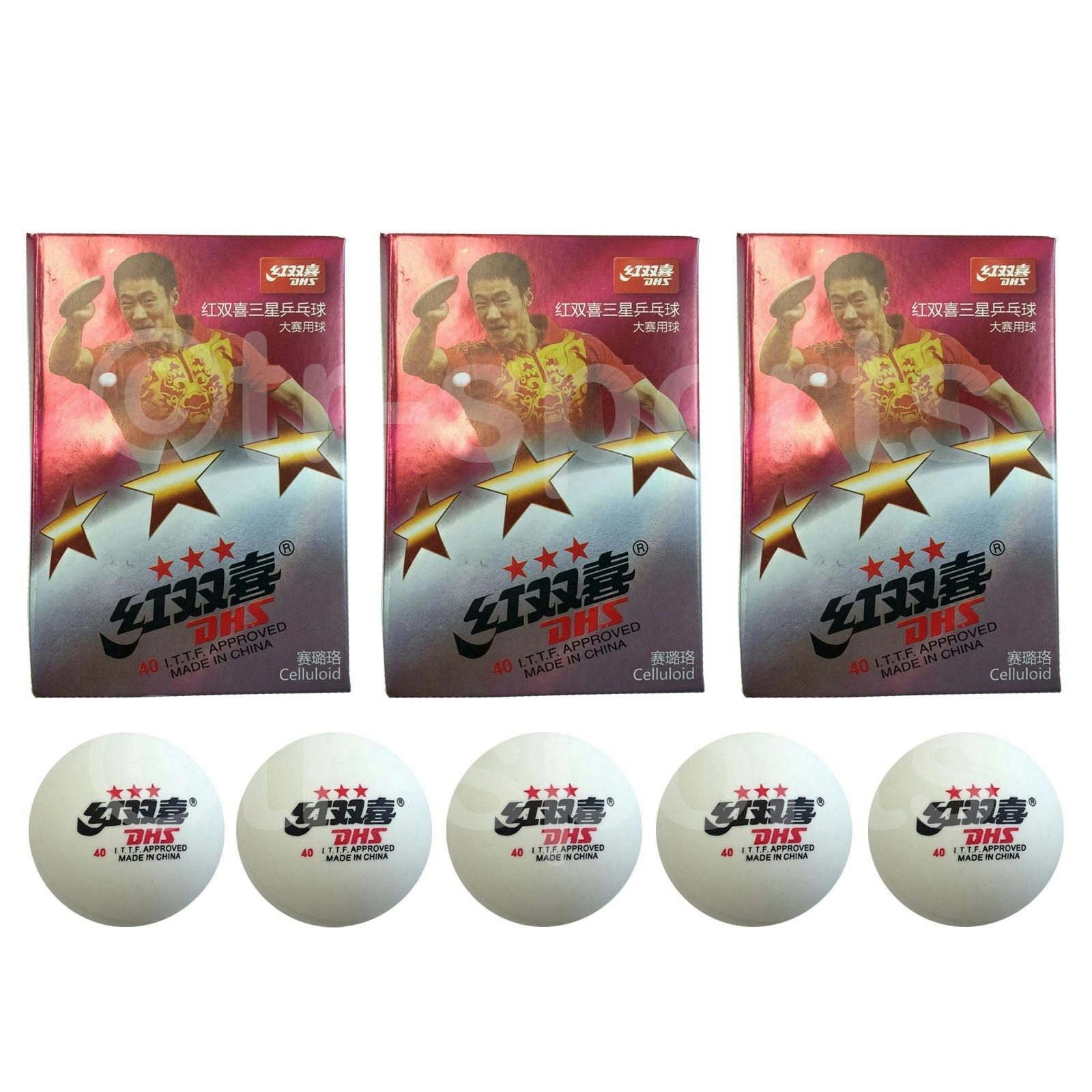 DHS 18x 3 Star 40mm Table Tennis Ping Pong Competition Balls White