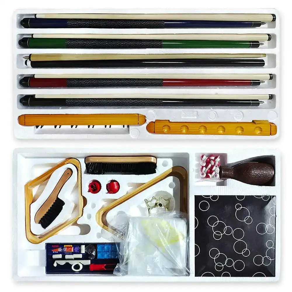 MACE Premium Snooker Pool Billiard Accessories Kit - Pro Ash Cues Scoreboard Upgraded