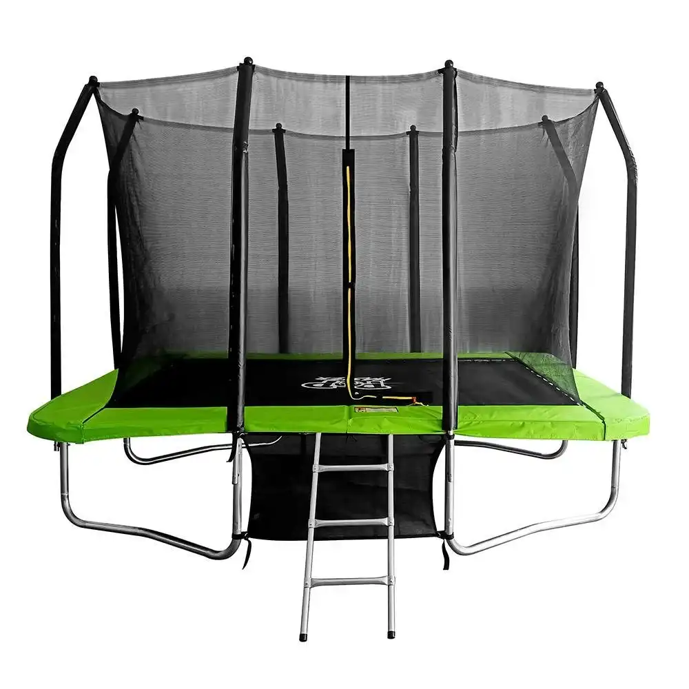 Pop Master 10FT x 7FT Rectangular Trampoline with Spring Ladder Safety Net Kids