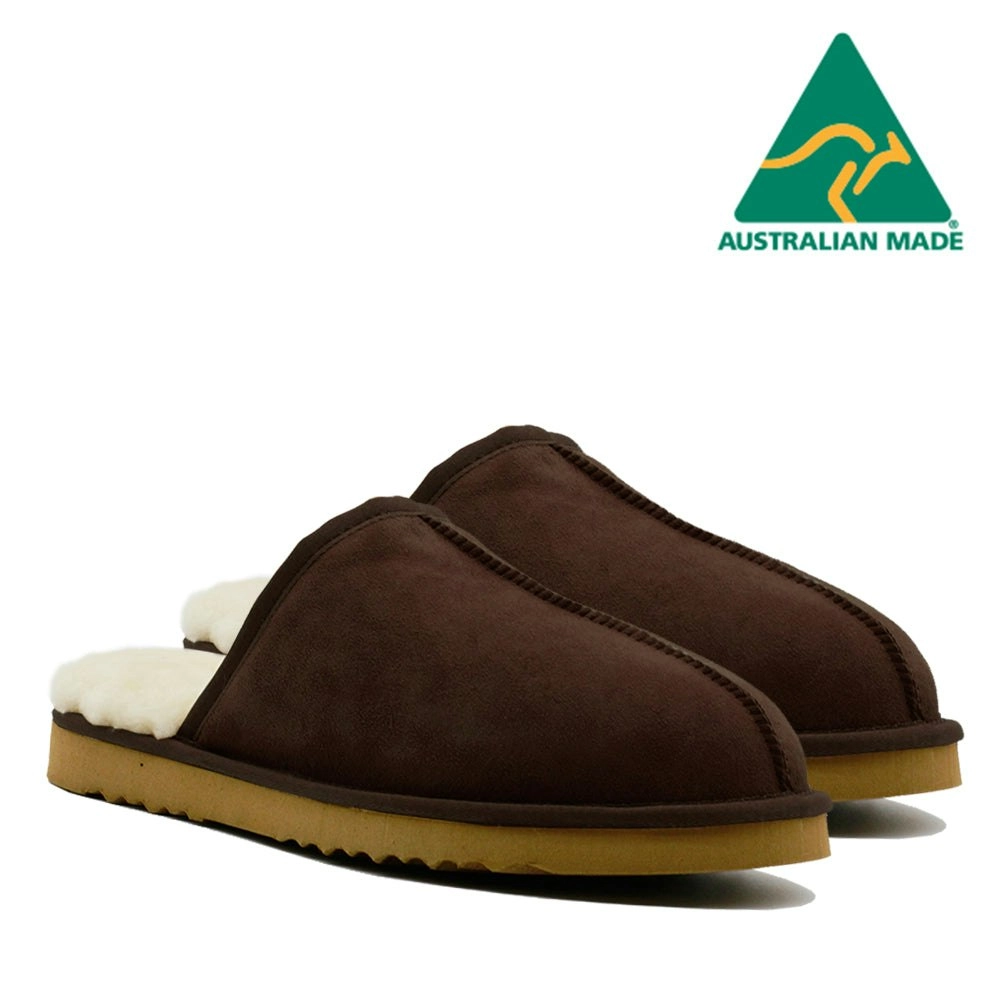 Waratah UGG® Australian Made Premium Sheepskin Mens Scuff - Chocolate