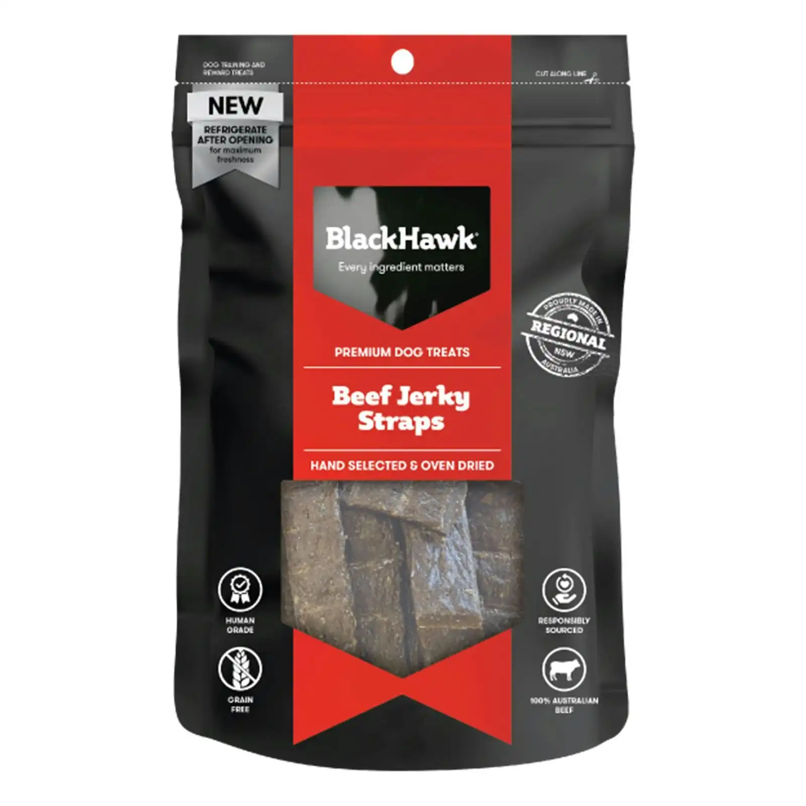 Black Hawk Beef Jerky STRAPS Treats For Dogs 100 Gm