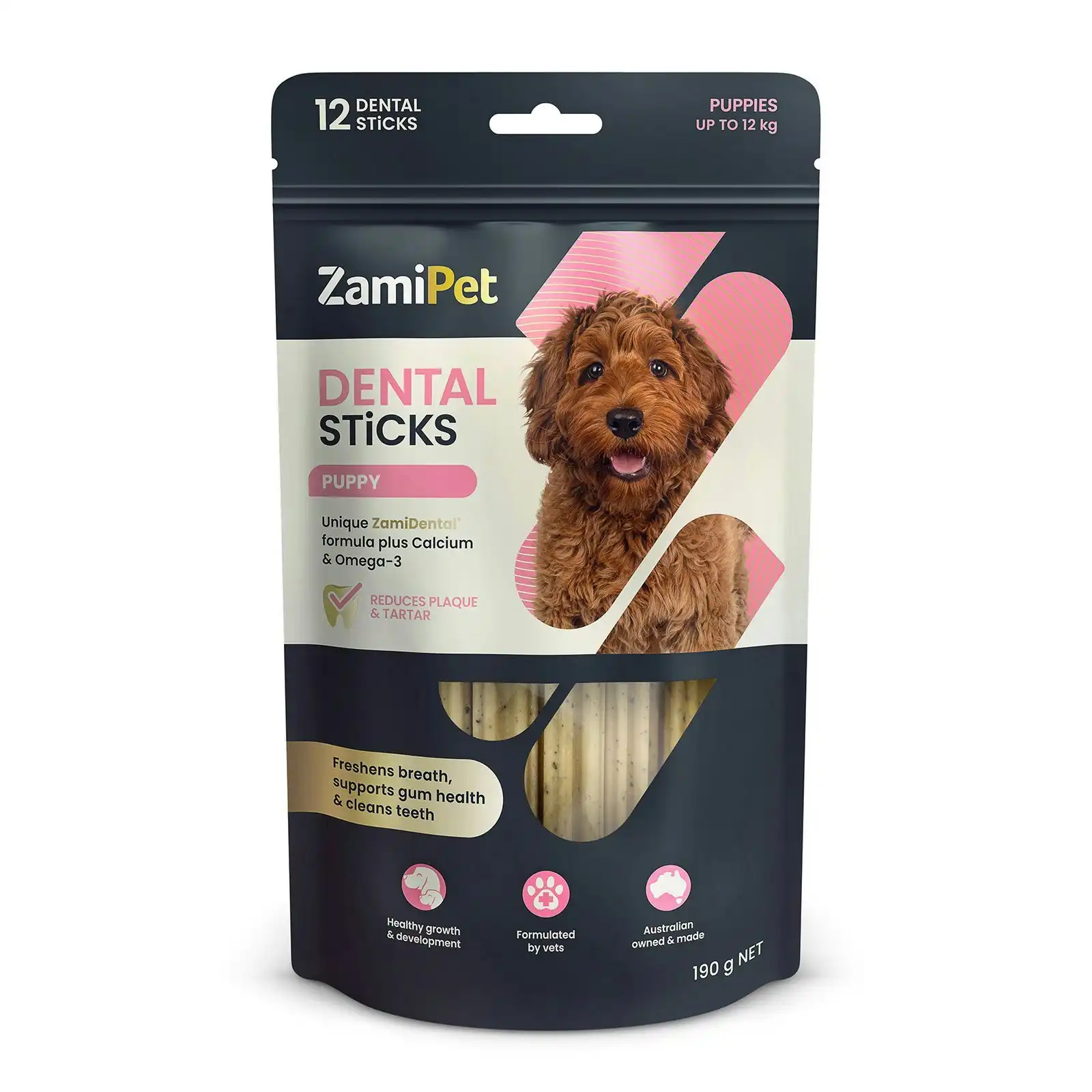 ZamiPet Dental Sticks Puppy Treats For Dogs Upto 12 Kg 12 Sticks 190 GM