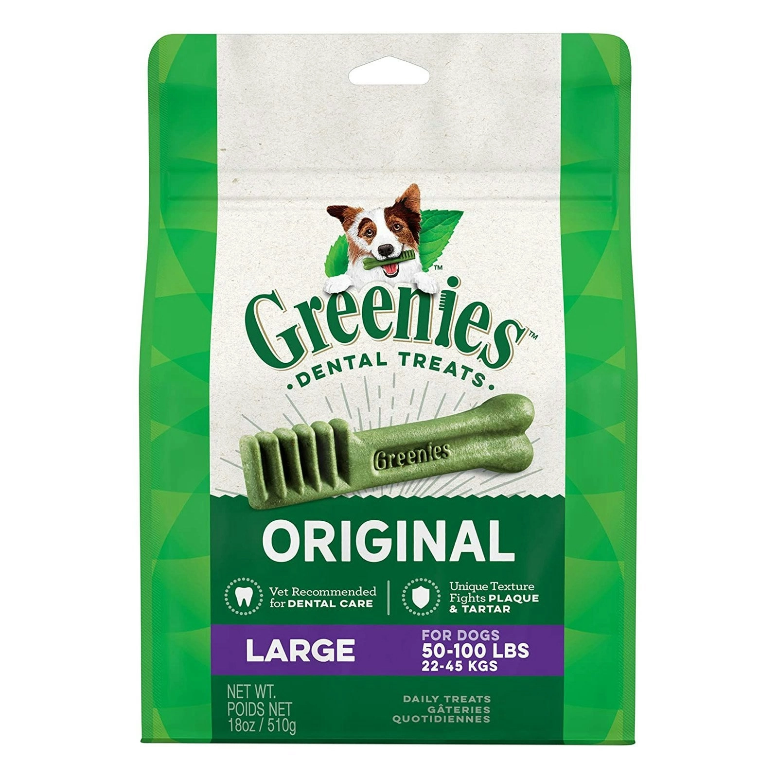 GREENIES Original Dental Treats Large for Dogs 22 to 45 Kg 340 Gms