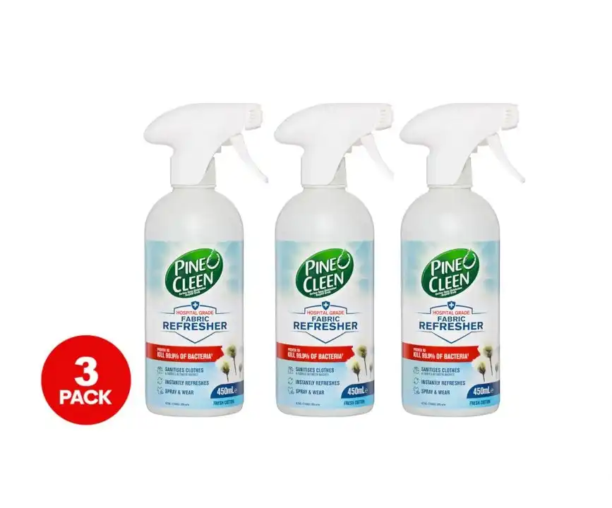 3 x Pine O Cleen Fabric Spray Fresh Cotton 450ml