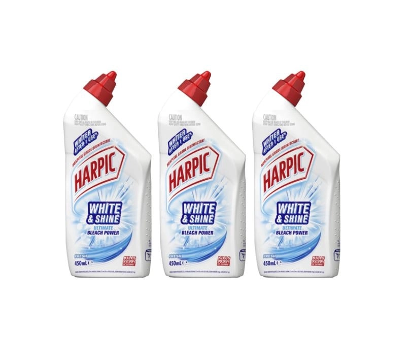 3 Pack Harpic White & Shine Fresh 450mL