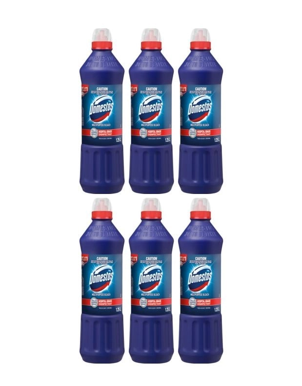 6 Pack Domestos Disinfectant Thick Bleach Regular 1250ml