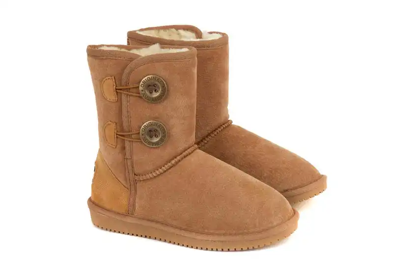 Original Ugg Australia Two Button Short Chestnut Boots