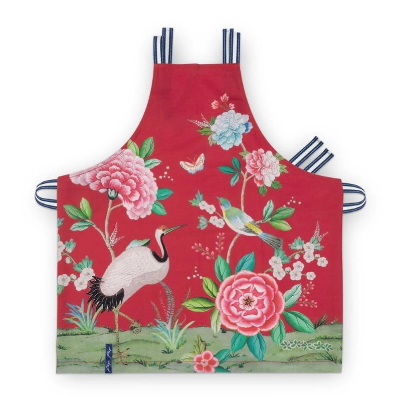 PIP Studio Blushing Birds Cotton Red Apron