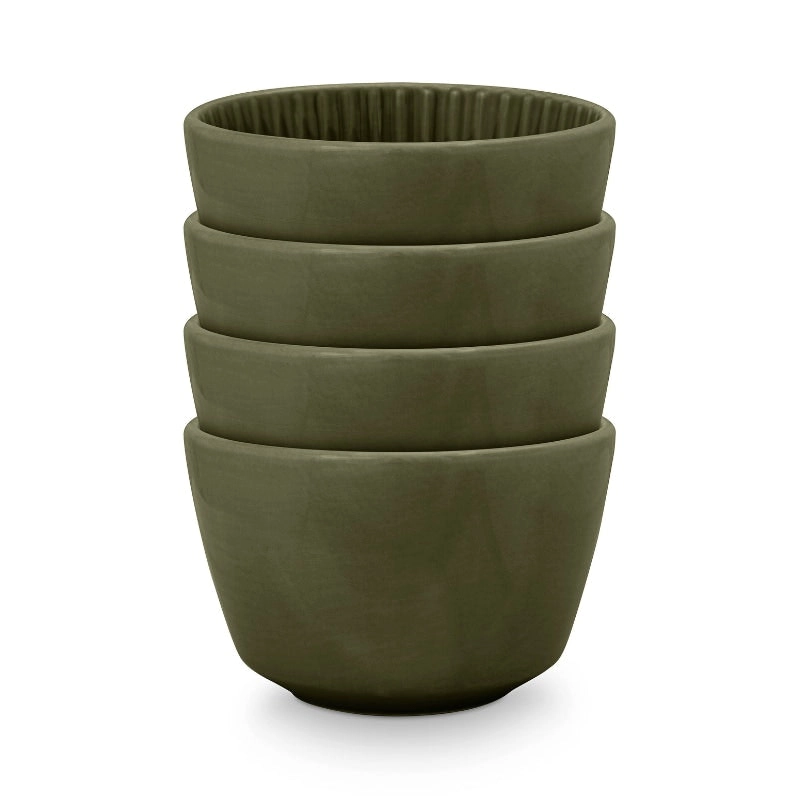 VTWonen Relievo Dark Green 12.5cm High Bowls Set of 4