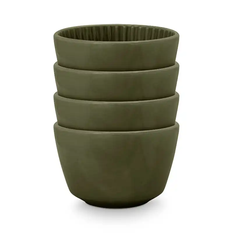 VTWonen Relievo Dark Green 12.5cm High Bowls Set of 4