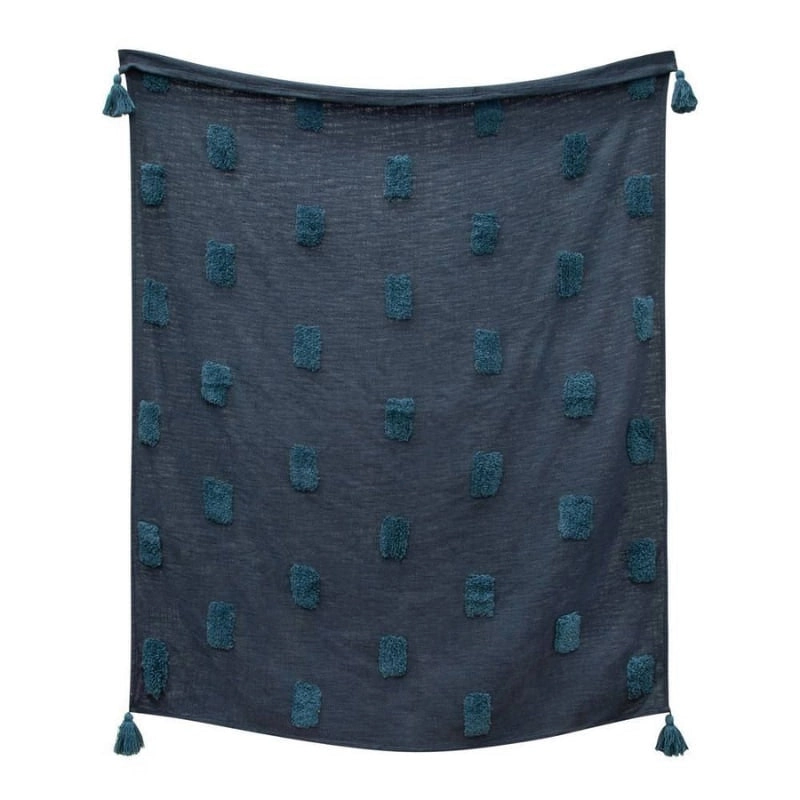 J.Elliot Quinn Textured Indigo and Majolica Throw