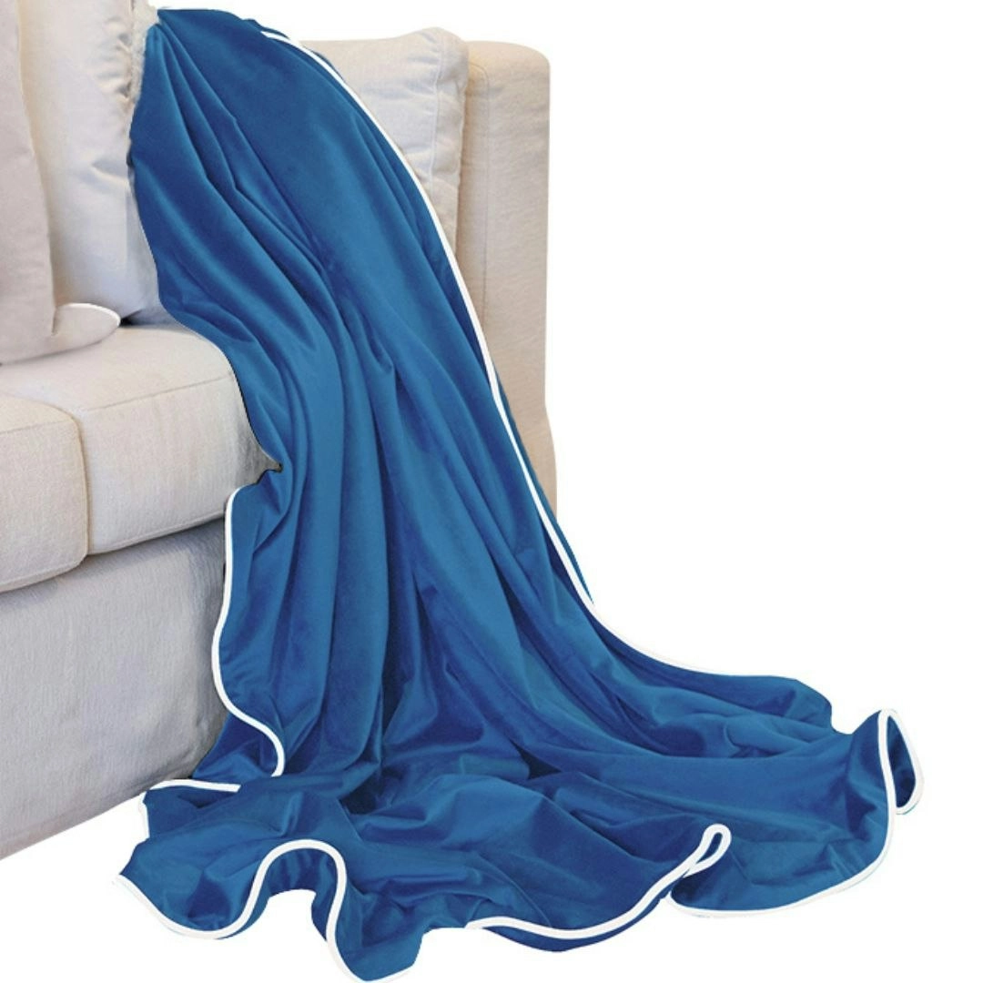 Mirage Haven Aria Plush Luxury Velvet French Blue 250x140cm Throw